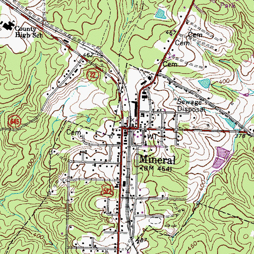 Topographic Map of Mineral, VA