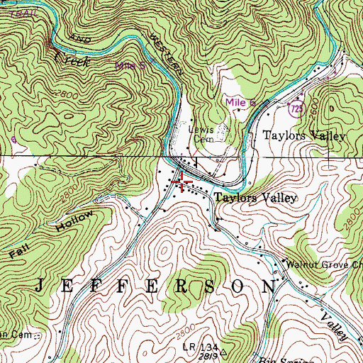 Topographic Map of Taylors Valley, VA