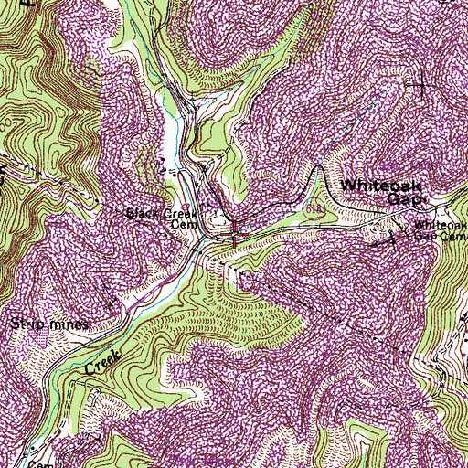 Topographic Map of Black Creek School (historical), VA