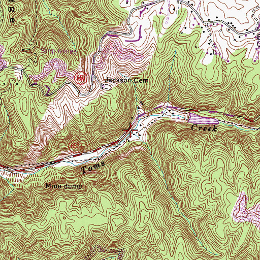 Topographic Map of Franco, VA