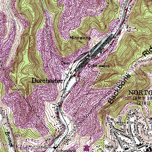 Topographic Map of Dorchester, VA