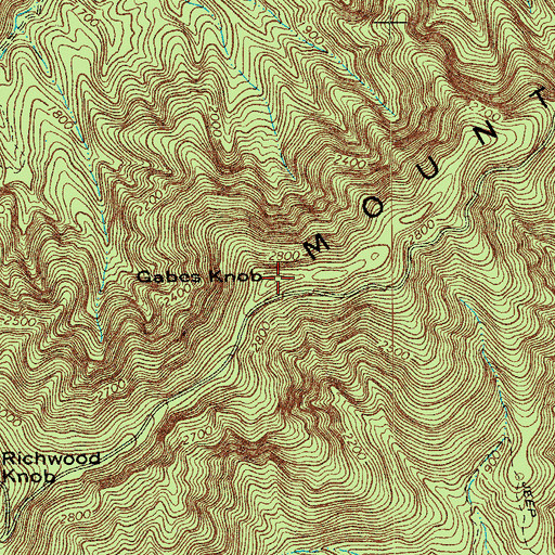 Topographic Map of Gabes Knob, VA