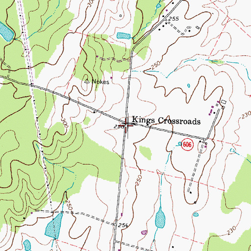 Topographic Map of Kings Crossroads, VA