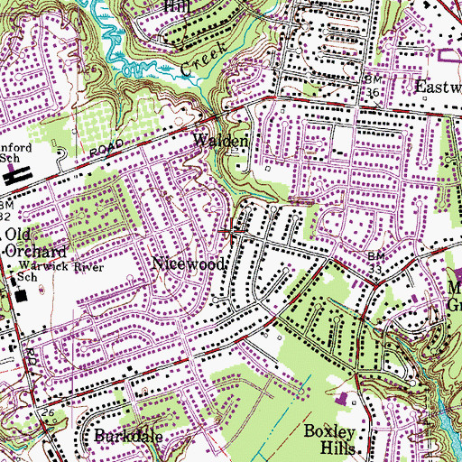 Topographic Map of Nicewood, VA