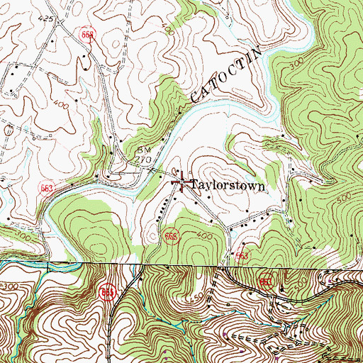 Topographic Map of Taylorstown, VA
