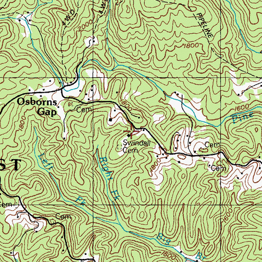 Topographic Map of Osborn Gap School (historical), VA