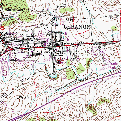 Topographic Map of Russell County Medical Center, VA