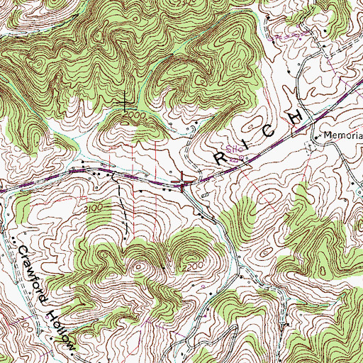 Topographic Map of Fleenors, VA