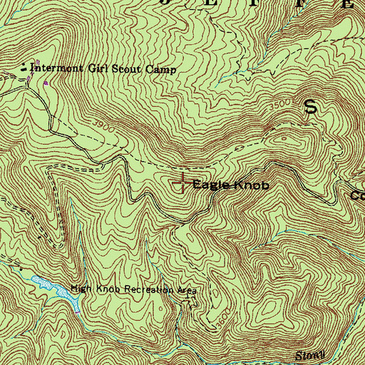 Topographic Map of Eagle Knob, VA