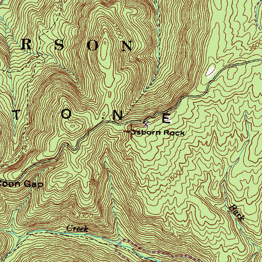 Topographic Map of Osborn Rock, VA