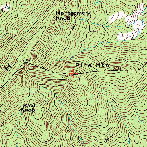 Topographic Map of Pine Mountain, VA