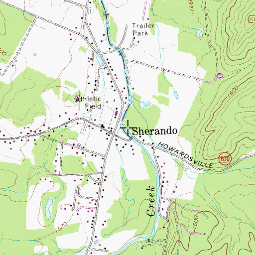 Topographic Map of Sherando, VA