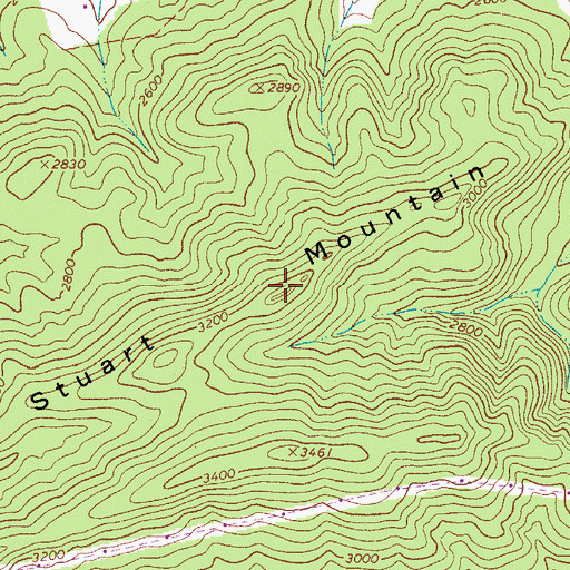 Topographic Map of Stuart Mountain, VA