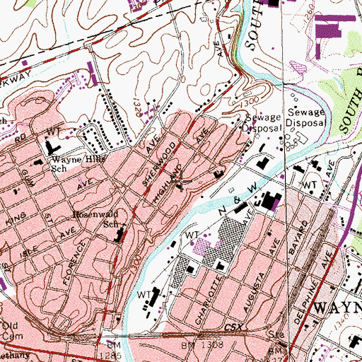 Topographic Map of Glovier Memorial Methodist Church, VA