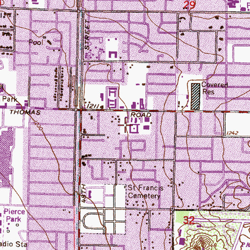 Topographic Map of Saint Theresa Catholic School, AZ