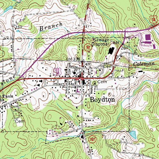 Topographic Map of Mecklenburg County Courthouse, VA