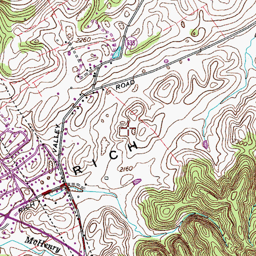 Topographic Map of WXMY-AM (Saltville), VA