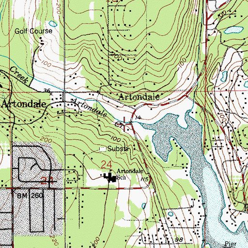 Topographic Map of Artondale Creek, WA