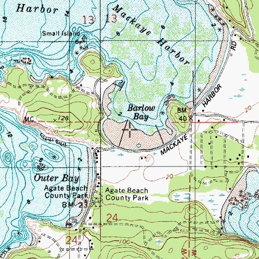Topographic Map of Barlow Bay, WA