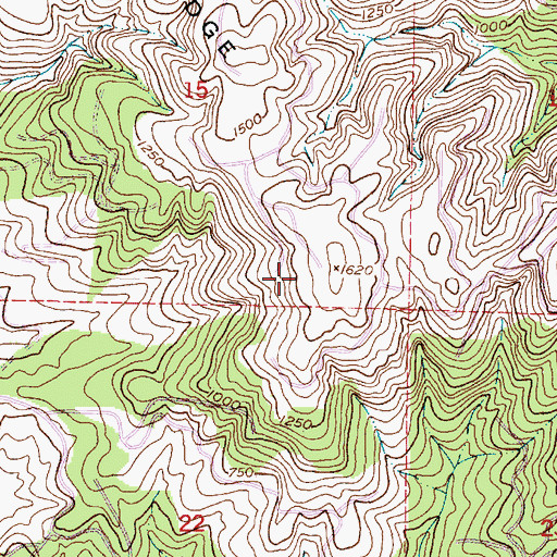 Topographic Map of Bear River Ridge, WA