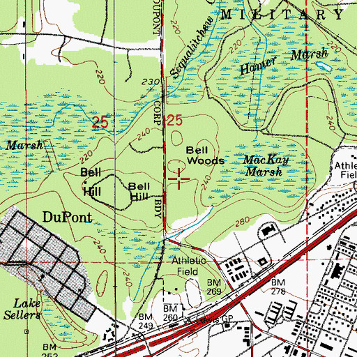 Topographic Map of Bell Woods, WA
