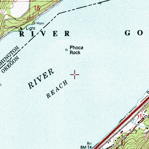 Topographic Map of Broughton Reach, OR