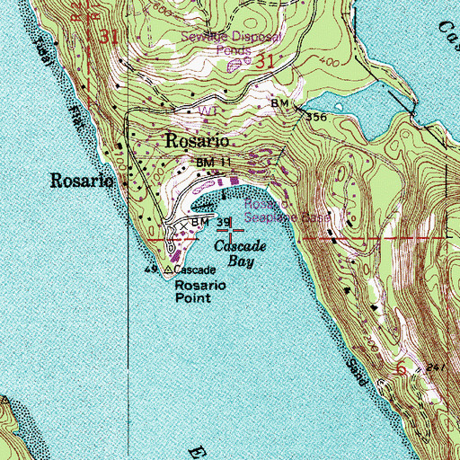 Topographic Map of Cascade Bay, WA