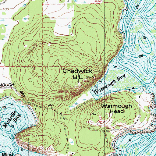 Topographic Map of Chadwick Hill, WA