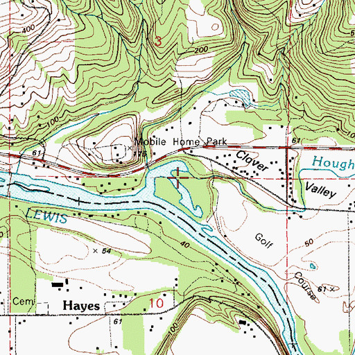 Topographic Map of Clover Valley, WA