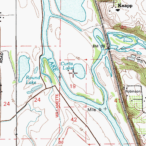 Topographic Map of Curtis Lake, WA