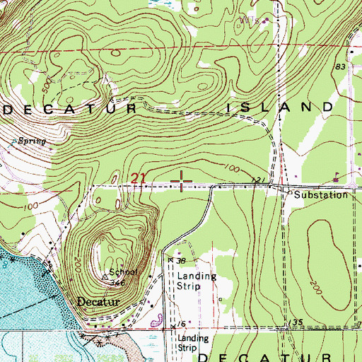 Topographic Map of Decatur Island, WA