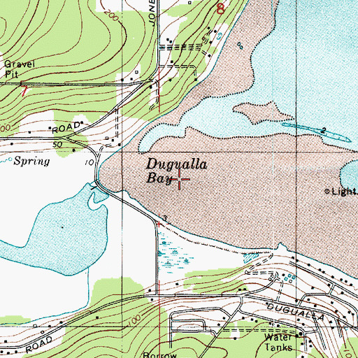 Topographic Map of Dugualla Bay, WA