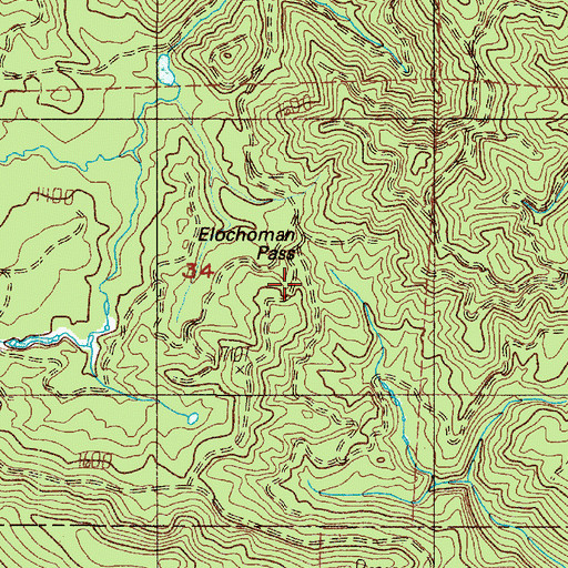 Topographic Map of Elochoman Pass, WA