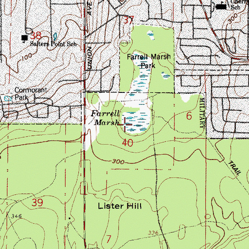 Topographic Map of Farrell Marsh, WA