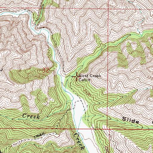 Topographic Map of First Creek Cabin, WA