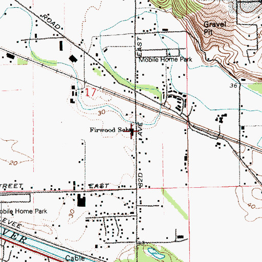 Topographic Map of Firwood School, WA