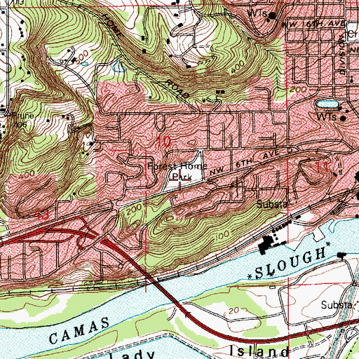 Topographic Map of Forest Home Park, WA
