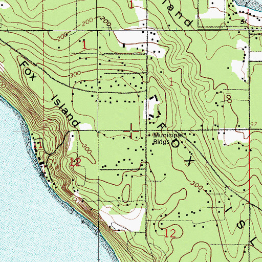 Topographic Map of Fox Island, WA