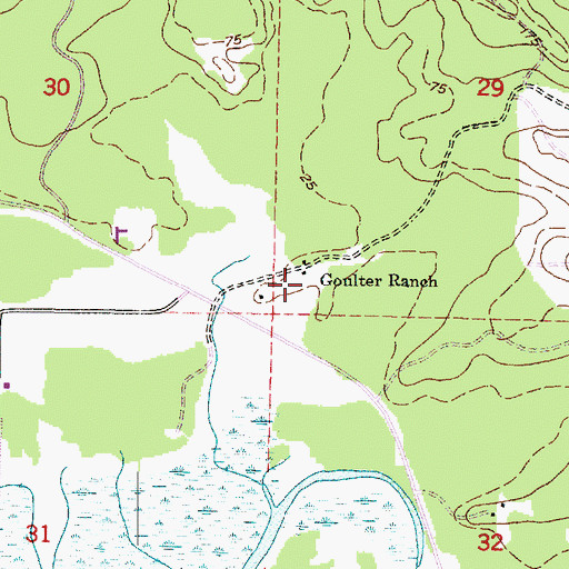 Topographic Map of Goulter Ranch, WA