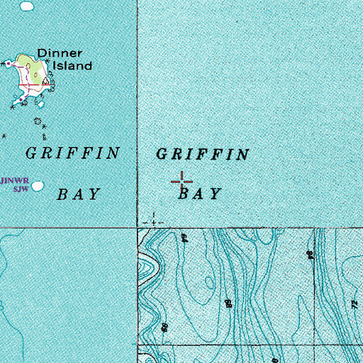 Topographic Map of Griffin Bay, WA