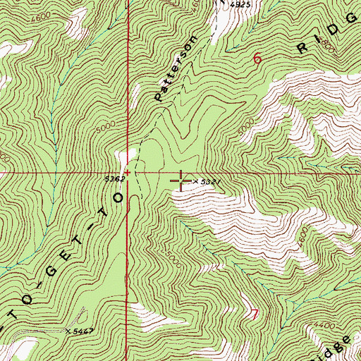 Topographic Map of Hard-to-get-to Ridge, WA