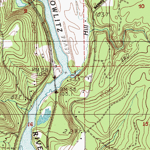 Topographic Map of Hill Creek, WA
