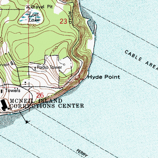 Topographic Map of Hyde Point, WA
