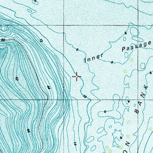 Topographic Map of Inner Passage, WA