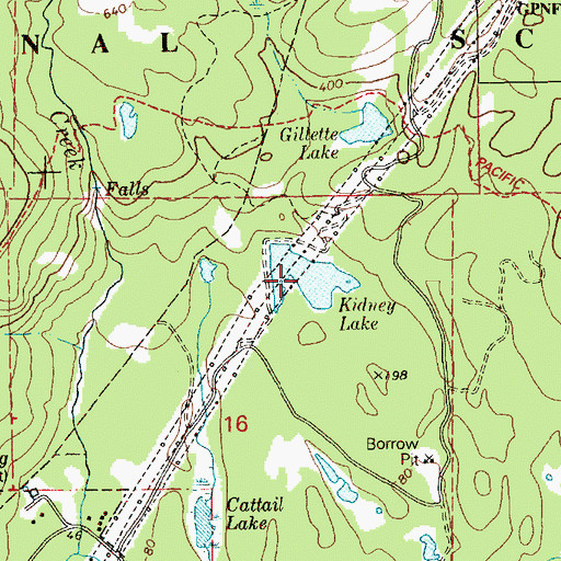 Topographic Map of Kidney Lake, WA