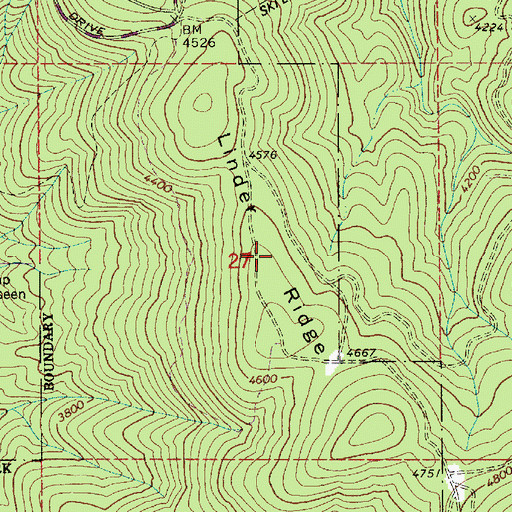 Topographic Map of Linder Ridge, WA