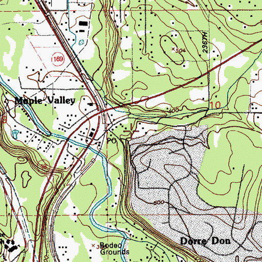 Topographic Map of Maple Valley High School, WA