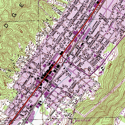 Topographic Map of City Park, AL