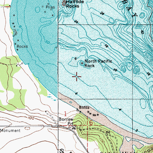 Topographic Map of North Pacific Rock, WA
