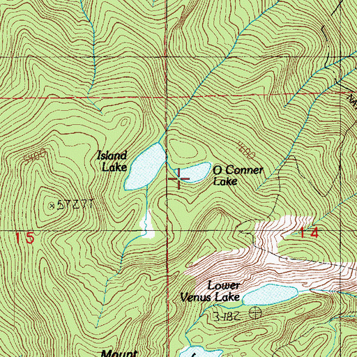 Topographic Map of O'Conner Lake, WA